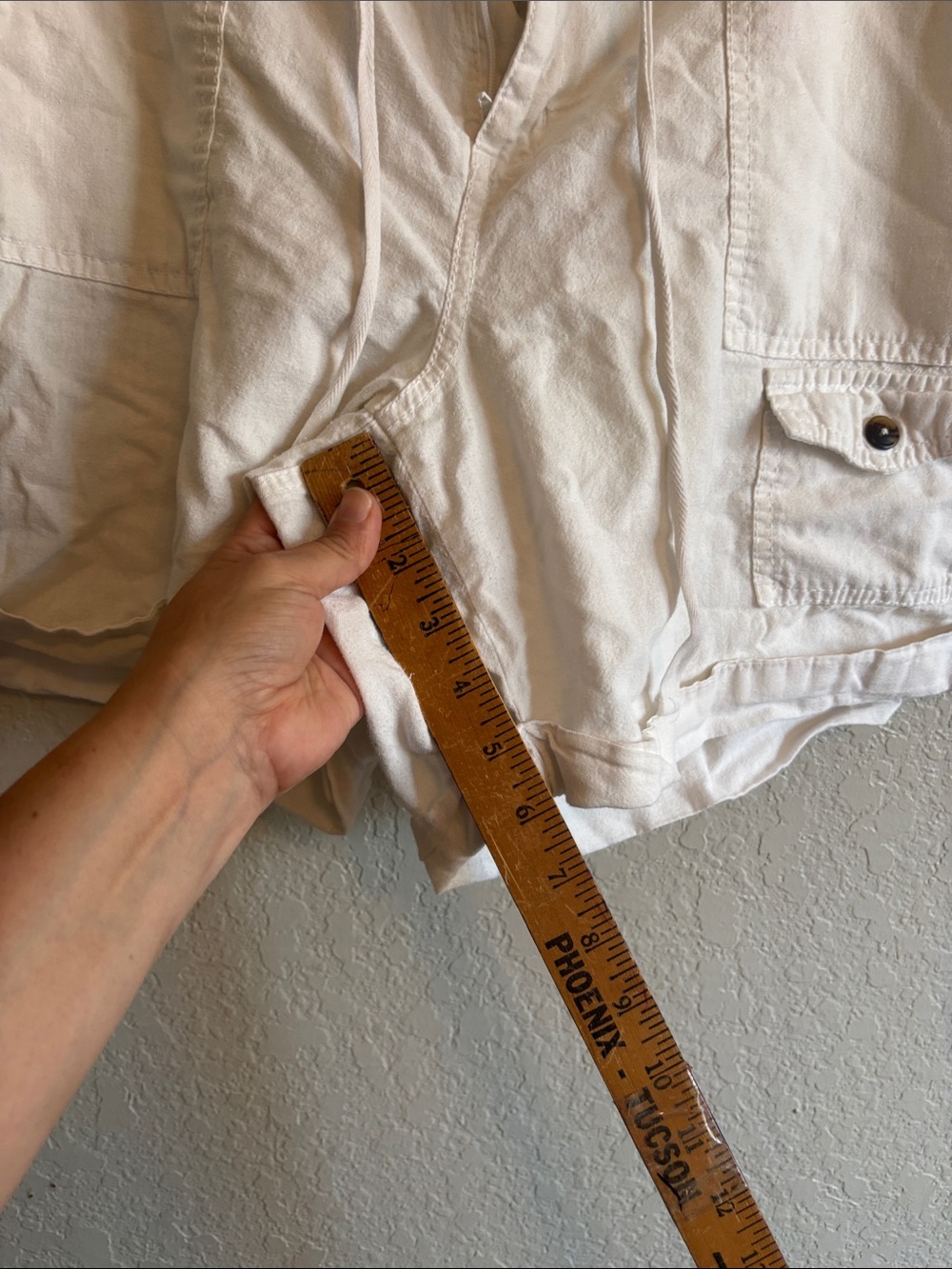 Faded Glory White Cargo Shorts with Drawstring - Picture 5 of 8